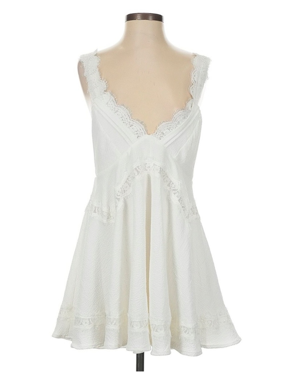 Altar'd State | White Lace Trim Detail Elle Dress